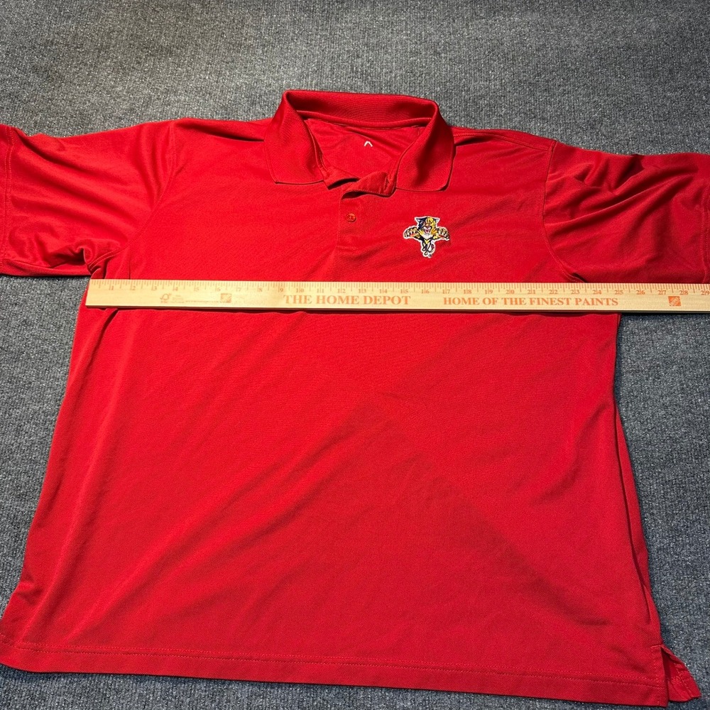 Antigua Florida Panthers NHL Polo Shirt Mens XL Red Performance Short Sleeve - Picture 5 of 7